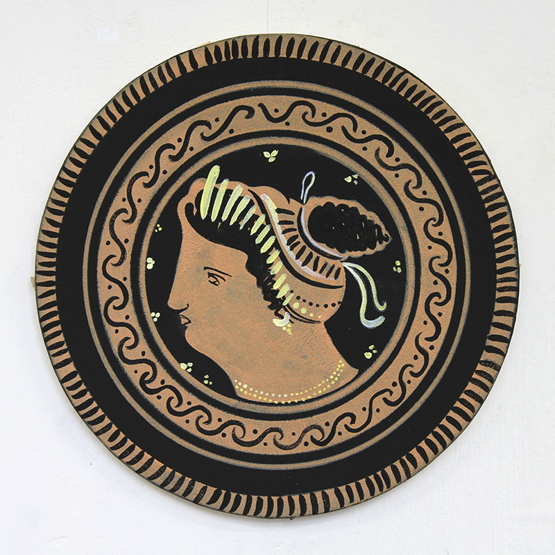 Amy Cochrane - Red Figured Plate - 2013 - Oil on Canvas - 30cm